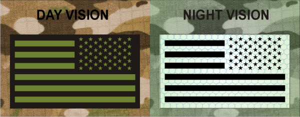 REVERSE USA FLAG IR SolasX patch OD Green on IR Magic Black